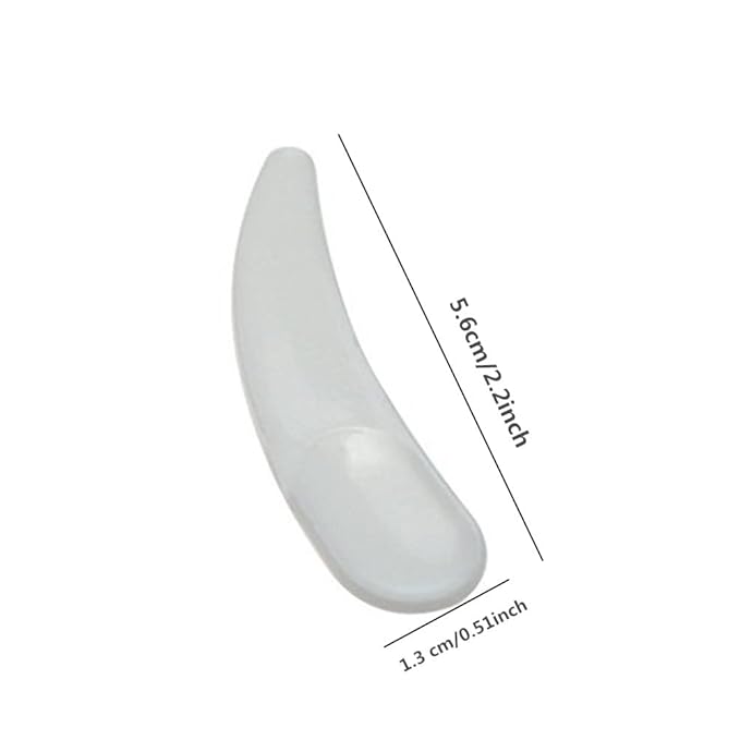 Ebonee 100 Pcs Mini Curved Cosmetic Spatula Scoop, Reusable Makeup Face Mask Spoon for Cream, Lotions, Moisturizers (White)