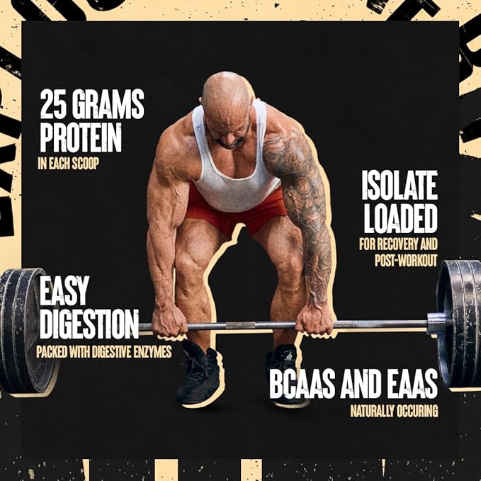 Animal Whey Isolate Protein Powder - Loaded for Pre & Post Workout Muscle Builder and Recovery with Digestive Enzymes for Men & Women - 25g Protein, Great Taste, Low Sugar - Brownie Batter 4 lbs
