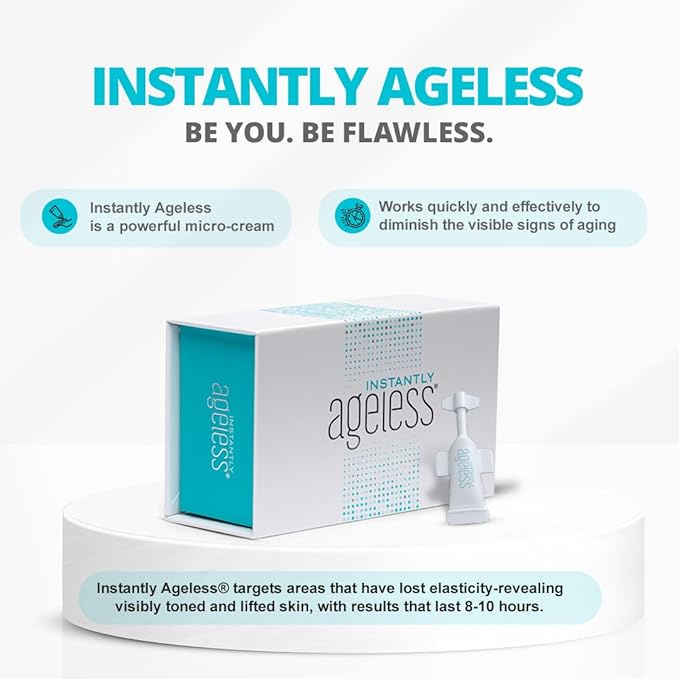 Instantly Ageless - Instant Face Lift Cream - Skin Care for Anti Aging face cream - Wrinkle Tightener - Instant Under Eye Bags Remover - Facelift in a Box of 25 Vials - (2 BOXES)