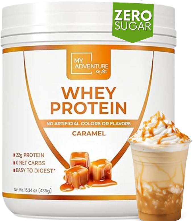 Whey Isolate Protein Powder - Low Carb Protein Powder for Women - Sweetened with Stevia Whey Isolate Protein for Muscle Growth - Natural Clean Protein Powder (Caramel, 15 Servings)