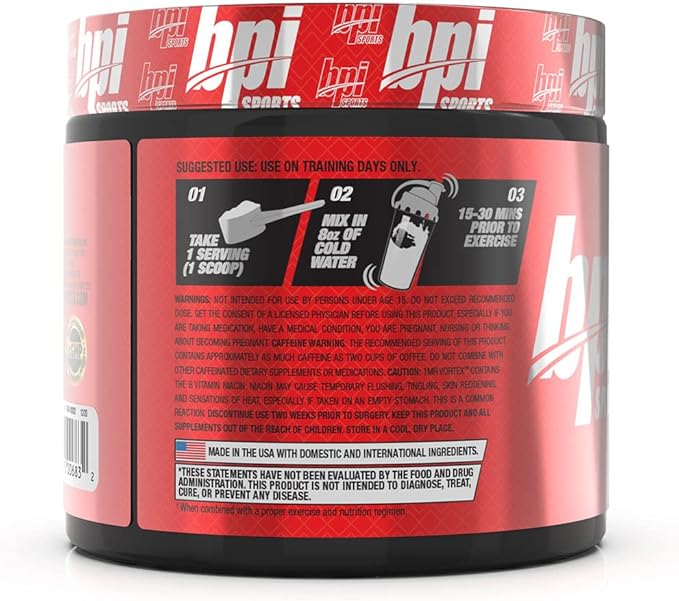 BPI Sports 1.M.R Vortex Pre Workout Powder, Non Habit Forming, Sustained Energy & Nitric Oxide Booster, Power Juice, 5.3 Ounce