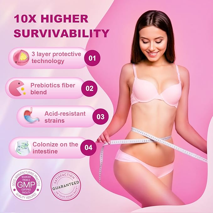 Women's Probiotic,with Cranberry Extract and Organic Prebiotics,90 Billion CFUs,18 Strains,Help 90 Tablets