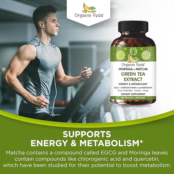 Organic Veda Moringa & Matcha Green 60 Count
