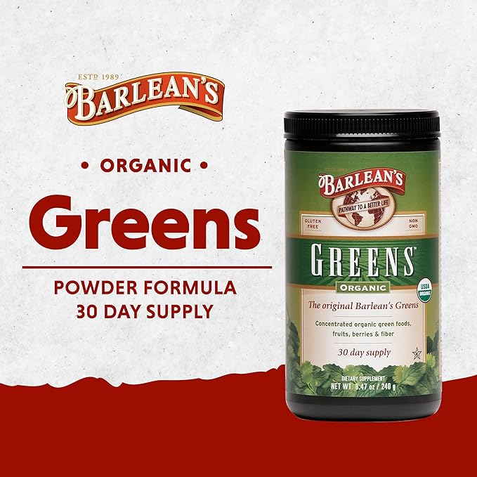 Barlean's Organic Greens Powder, Fruits & 8.47 oz 1