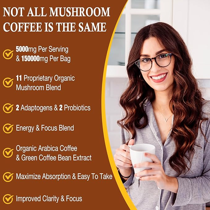 Mushroom Coffee, 11 Mushroom Coffee Organic 47.7oz