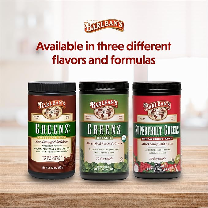 Barlean's Organic Greens Powder, Fruits & 8.47 oz 1