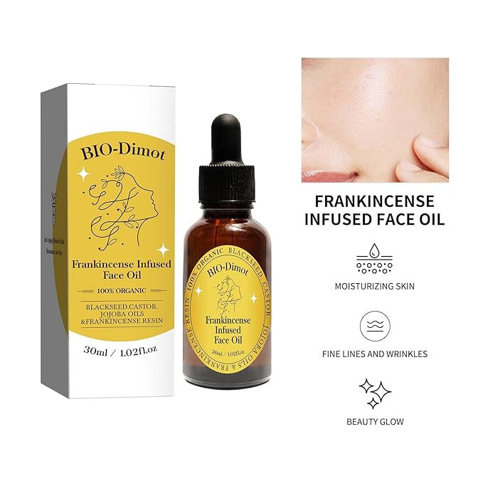 Frankincense Resin Oil, Natural Castor and Jojoba Oils Cold Pressed Serum Face Hydrates Anti-Aging Organic Frankincense Oil. -3Pcs