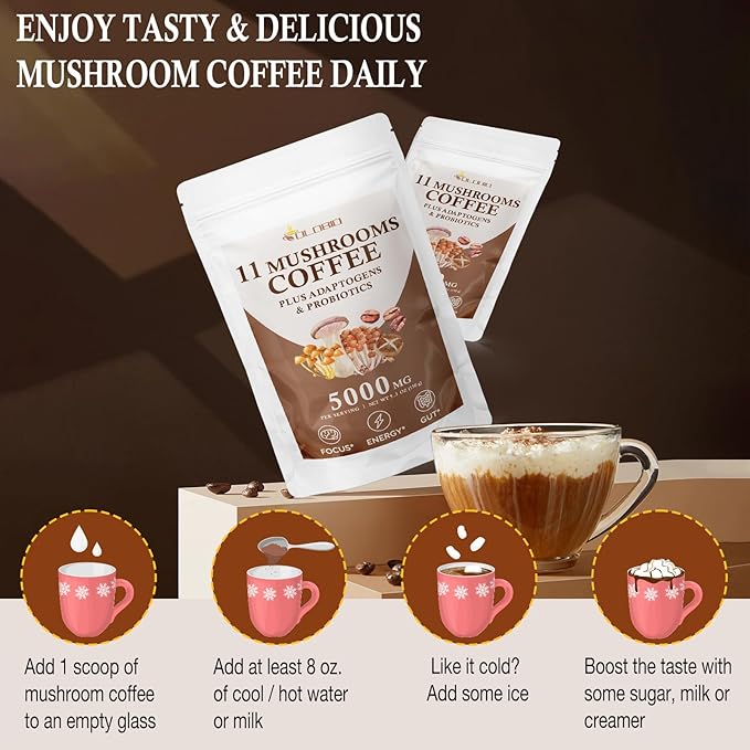 Mushroom Coffee, 11 Mushroom Coffee Organic 47.7oz