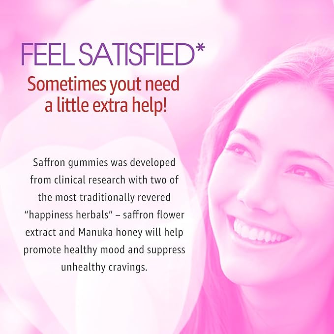Saffron Gummies - Saffron Supplement Gummies 100% Pure B6, B12, B12, D3, D3, C 60Cts