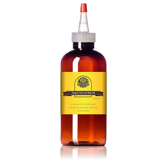 Organic Face and Body Oil Unique blend of 12 virgin organic carrier oils-4oz