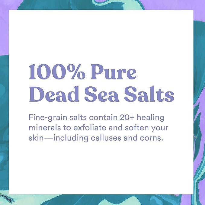 ASUTRA Invigorating and Therapeutic Foot Soak + Pedicure Pumice Stone (Dead Sea Salt w/Tea Tree & Lavender Oils), 16 oz - Helps to Soften Calluses, Corns, and Cracked Feet