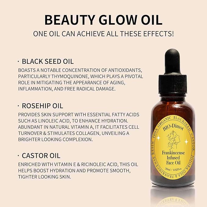 Frankincense Resin Oil, Natural Castor and Jojoba Oils Cold Pressed Serum Face Hydrates Anti-Aging Organic Frankincense Oil. -2Pcs