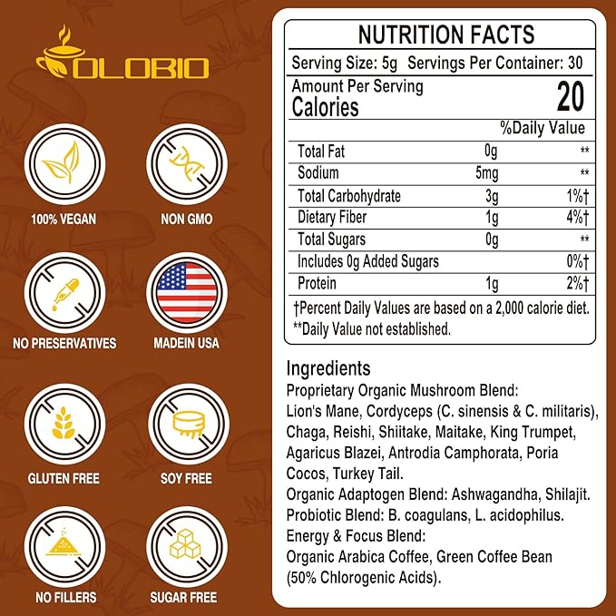 Mushroom Coffee, 11 Mushroom Coffee Organic 47.7oz
