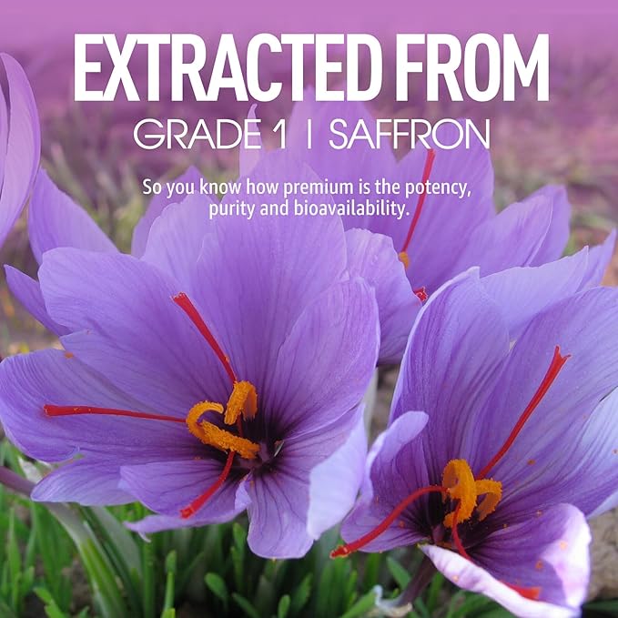 Saffron Gummies - Saffron Supplement Gummies 100% Pure B6, B12, B12, D3, D3, C 60Cts