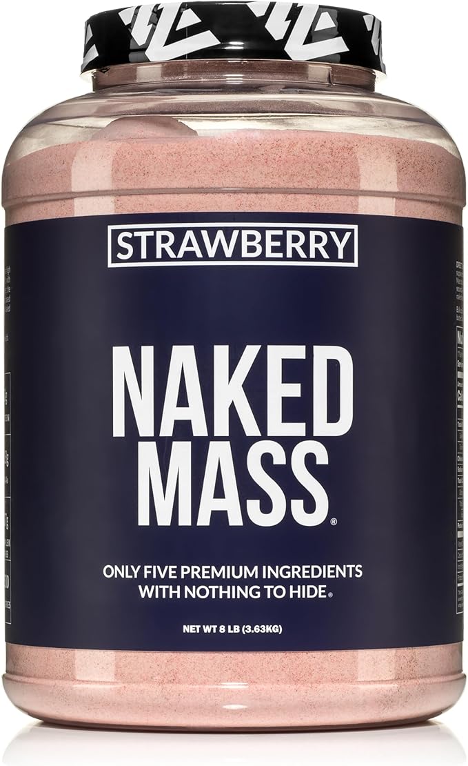 NAKED Strawberry Mass 1,500 Calories, 50G Protein, 8lb Bulk,