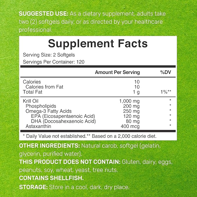Antarctic Krill Oil, 1,000mg Per Serving, 240* Softgels
